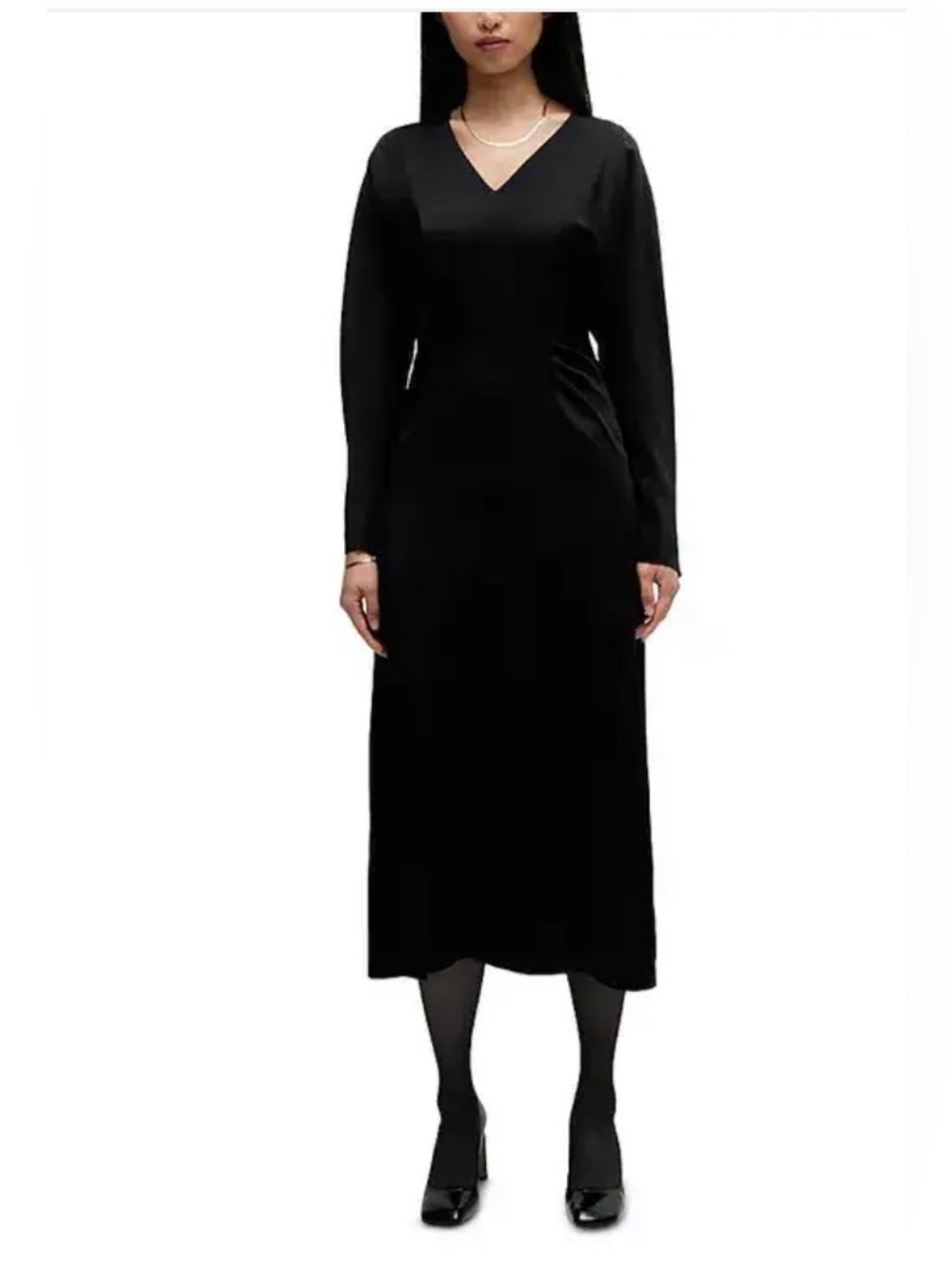 NWOT- Hugo Boss Women’s Daniki Satin Dress, Black, size 12